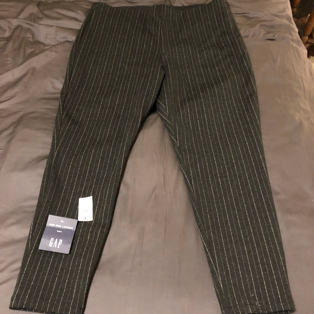 GAP High Rise Pinstripe Leggings in Ponte, XL